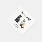 Persoonlijk kattenhuwelijk servet (Hoek)
