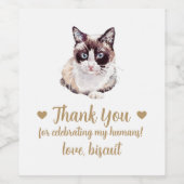 Persoonlijk kattenhuwelijk wijn etiket (Enkel label)