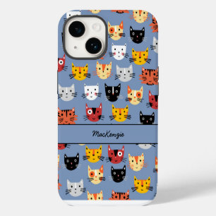 Persoonlijk kattenpatroon iPhone 14 hoesje