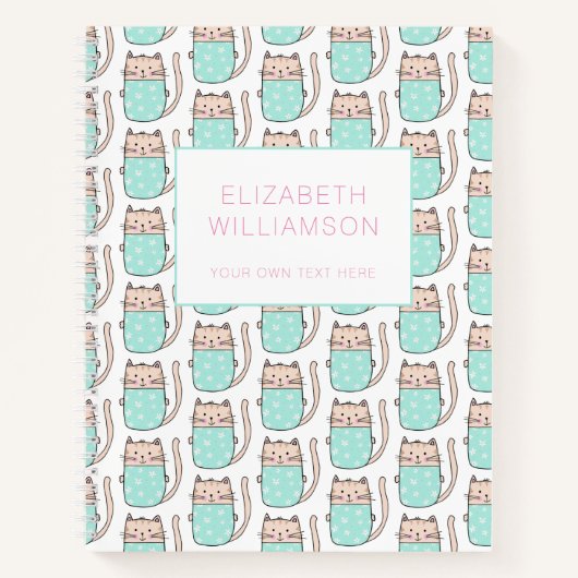 Persoonlijk kattenpatroon met een lief uiterlijk notitieboek (Voorkant)