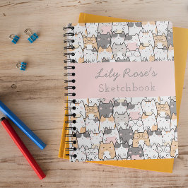 Persoonlijk kattenpatroon schetsboek notitieboek