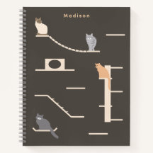 Persoonlijk kattenwandmeubilair spiraalnotitieboek