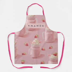 Persoonlijk Kawaii Aardbeien Milkshake Patroon A Schort