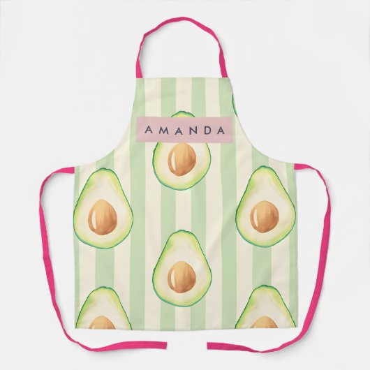 Persoonlijk Kawaii Avocadopatroon Schort (Voorkant)