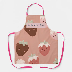 Persoonlijk Kawaii Chocolade Aardbei Patroon Schort