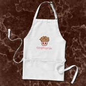 Persoonlijk Kawaii Cupcake Schort met Aangepaste N