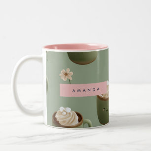 Persoonlijk Kawaii Heet Cacao Patroon Tweekleurige Koffiemok