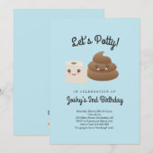 Persoonlijk Kawaii Poep & TP (Toiletpapier) Feestj Kaart (Voorkant / Achterkant)