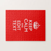 Persoonlijk Keep Calm En Bewerk Tekst Rode Decorat Legpuzzel (Horizontaal)