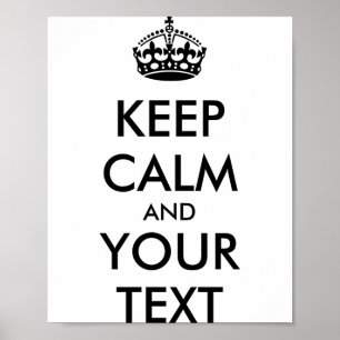 Persoonlijk Keep Calm En Jouw Tekst T-shirt_1 Poster