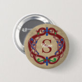 Persoonlijk Keltisch Ontwerp met Initiaal Monogram Ronde Button 5,7 Cm (Voorkant /achterkant)