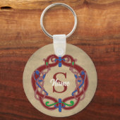 Persoonlijk Keltisch ontwerp met initiaal monogram Sleutelhanger (Achterkant)