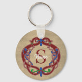 Persoonlijk Keltisch ontwerp met initiaal monogram Sleutelhanger (Achterkant)