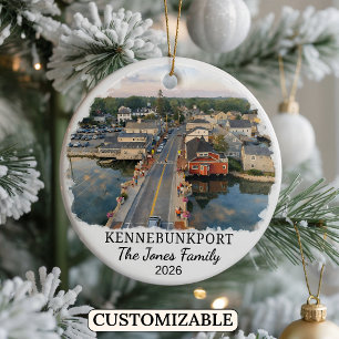 Persoonlijk Kennebunkport Ornament, Aangepast Main Keramisch Ornament