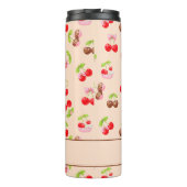 Persoonlijk kersen dessertpatroon Cute naam Thermosbeker (Achterkant)