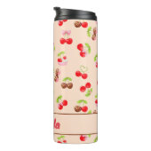 Persoonlijk kersen dessertpatroon Cute naam Thermosbeker (Geroteerd rechts)