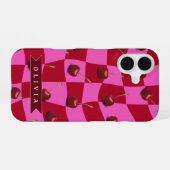 Persoonlijk Kersenruit Retro Aangepaste Naam iPhone 16 Hoesje (Achterkant horizontaal)