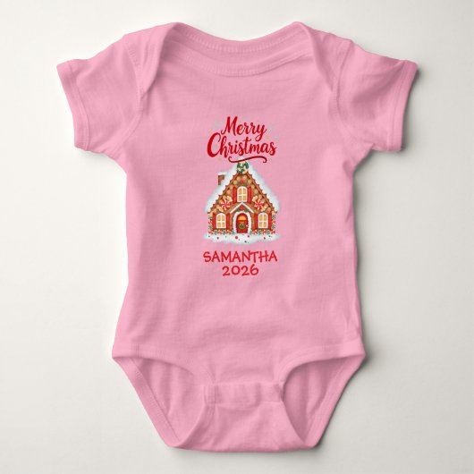 Persoonlijk kerst baby romper - Naam & 2026 (Voorkant)
