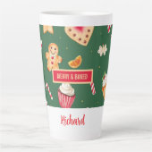 Persoonlijk Kerst Bakpatroon Latte Mok (Voorkant)