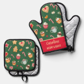 Persoonlijk Kerst Bakpatroon Ovenwant & Pannenlap Set (Voorkant / Achterkant)