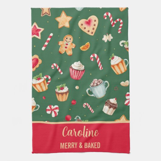 Persoonlijk Kerst Bakpatroon Theedoek (Verticaal)