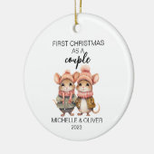 Persoonlijk Kerst Muis Koppel Keramisch Ornament (Links)