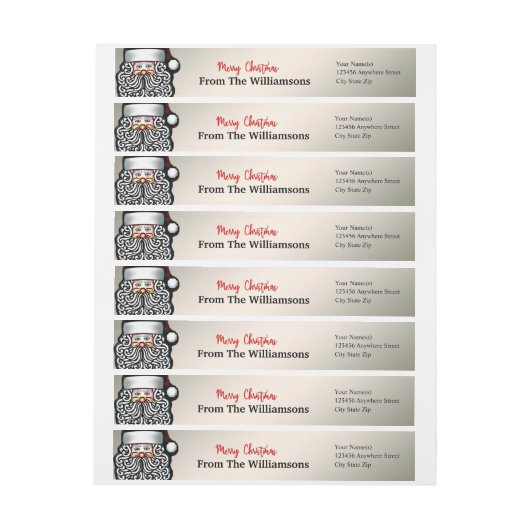 Persoonlijk kerstadres Santa Silver Merry (Vel)