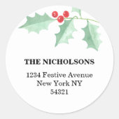 Persoonlijk kerstadres voor Holly Ronde Sticker (Voorkant)