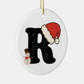 Persoonlijk Kerstalfabet R Keramisch Ornament (Rechts)