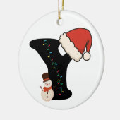 Persoonlijk Kerstalfabet Y Keramisch Ornament (Links)