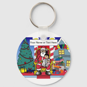 Persoonlijk kerstbezoek - MeisjesCartoon Sleutelhanger