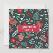 Persoonlijk kerstbloem patroon familienaam (Voorkant)