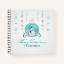 Persoonlijk kerstboek met snowman Guestbook