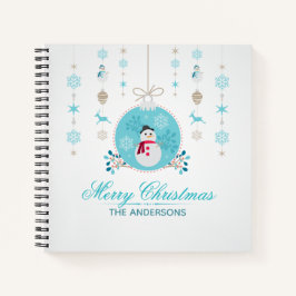 Persoonlijk kerstboek met snowman Guestbook Notitieboek