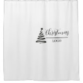 Persoonlijk Kerstcadeau Aangepaste Moderne T-Shirt Douchegordijn (Voorkant)