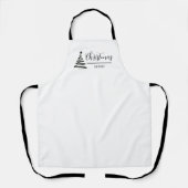 Persoonlijk Kerstcadeau Aangepaste Moderne T-Shirt Schort (Voorkant)