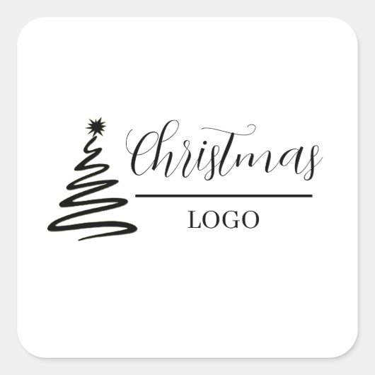 Persoonlijk Kerstcadeau Aangepaste Moderne T-Shirt Vierkante Sticker (Voorkant)