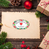 Persoonlijk Kerstcadeau-etiket - Aangepaste sticke Ovale Sticker