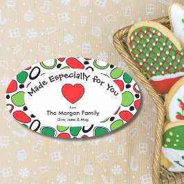 Persoonlijk Kerstcadeau-etiket - Aangepaste sticke Ovale Sticker