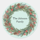 Persoonlijk kerstcadeau Kerstseizoen post Ronde Sticker (Voorkant)