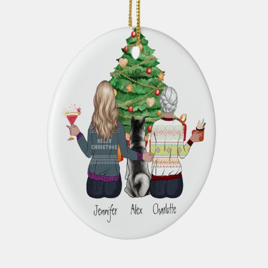 Persoonlijk kerstcadeau voor beste vriendinnetje keramisch ornament (Rechts)