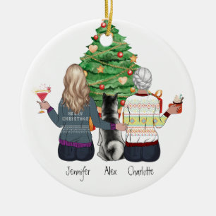 Persoonlijk kerstcadeau voor beste vriendinnetje keramisch ornament