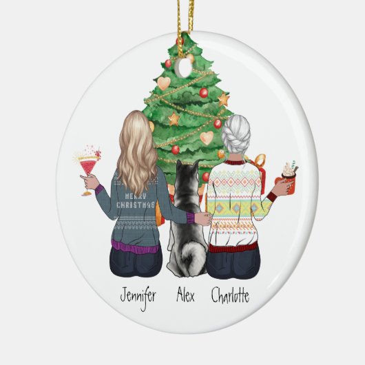 Persoonlijk kerstcadeau voor beste vriendinnetje keramisch ornament (Links)