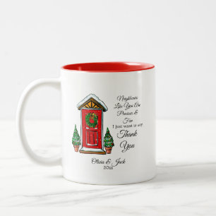 persoonlijk kerstcadeau voor buren - buren tweekleurige koffiemok