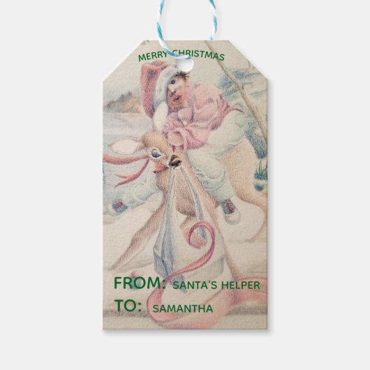 Persoonlijk kerstcadeaukaartje cadeaulabel (Voorkant)