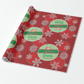 Persoonlijk kerstcadeaupapier cadeaupapier (Uitgerold)