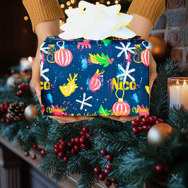 Persoonlijk kerstcadeaupapier Kleurrijk Cadeaupapier