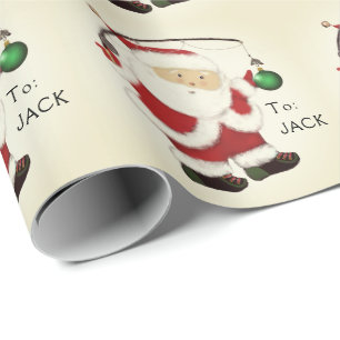 Persoonlijk kerstcadeaupapier met vismotief cadeaupapier