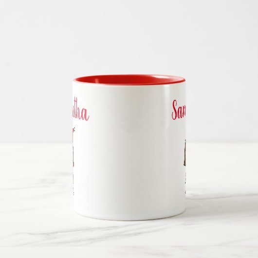 Persoonlijk kerstcadeautje Kinder warme chocolade Tweekleurige Koffiemok (Center)