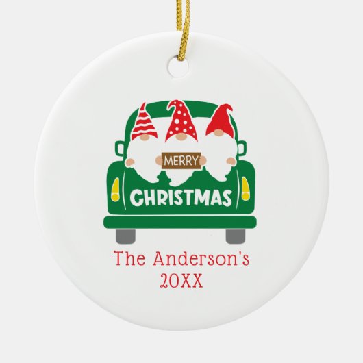 Persoonlijk kerstcadeautje met kerstcadeautjes keramisch ornament (Voorkant)